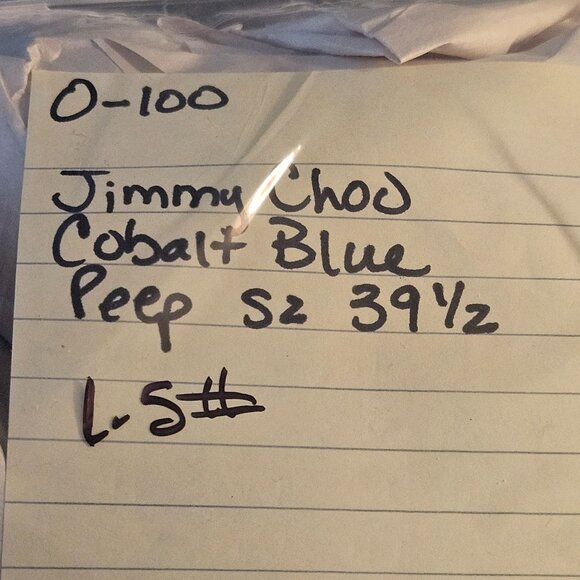 Jimmy Choo Womens Peep Toe Wedge Sandal Blue 39.5 QuietLuxury Old Money Minimali - Picture 15 of 15